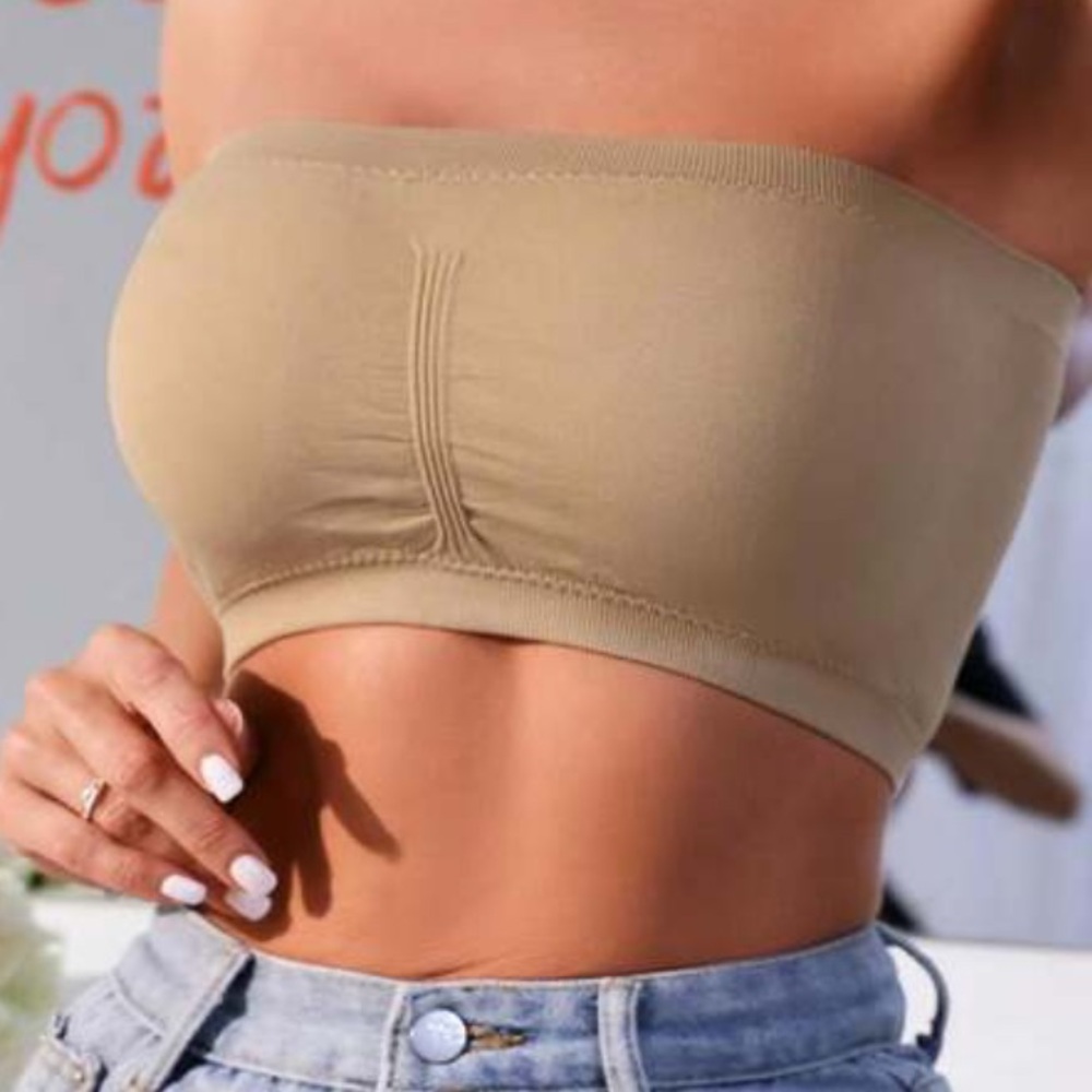 Nude Padded Seamless Strapless Wire-Free High Elasticity Tube Top Bandeau